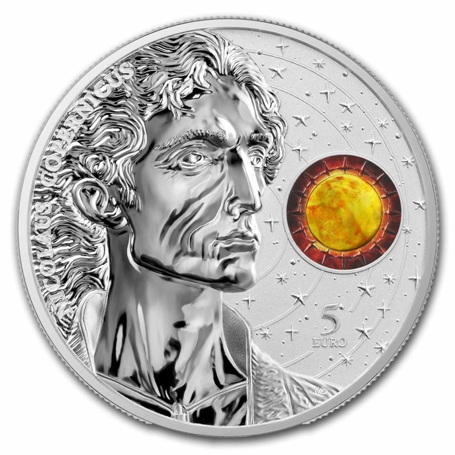 2023 Malta 1 oz Silver 5 Euro Nicolaus Copernicus Astronomy Coin: 2023 Malta 1 oz Silver 5 Euro Nicolaus Copernicus Astronomy Coin Product ID: 285322 Year: 2023 Grade: Brilliant Unc Grade Service: Other Denomination: 5 Euros Mint Mark: N/A - Not Available