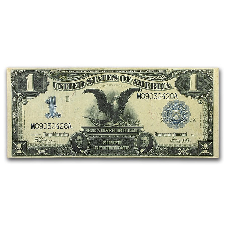 1899 $1.00 Silver Certificate Black Eagle VF+ (Fr#236): 1899 $1.00 Silver Certificate Black Eagle VF+ (Fr#236) Product ID: 94954 Year: 1899 Grade: Very Fine Grade Service: None Denomination: 1 Dollar Mint Mark: N/A - Not Available Metal Conten