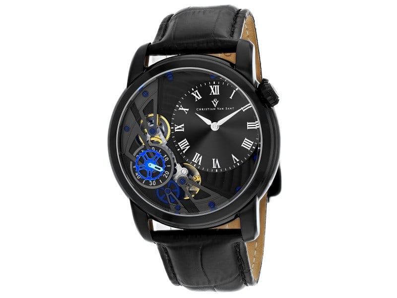 Christian Van Sant mens Sprocket Auto-Quartz: Christian Van Sant mens Sprocket Auto-Quartz Product Code: CV1550-39B2A Brand: Christian Van Sant Condition: Never Worn Stainless steel case, Leather strap, Black dial, Quartz Movement, Scratch resist