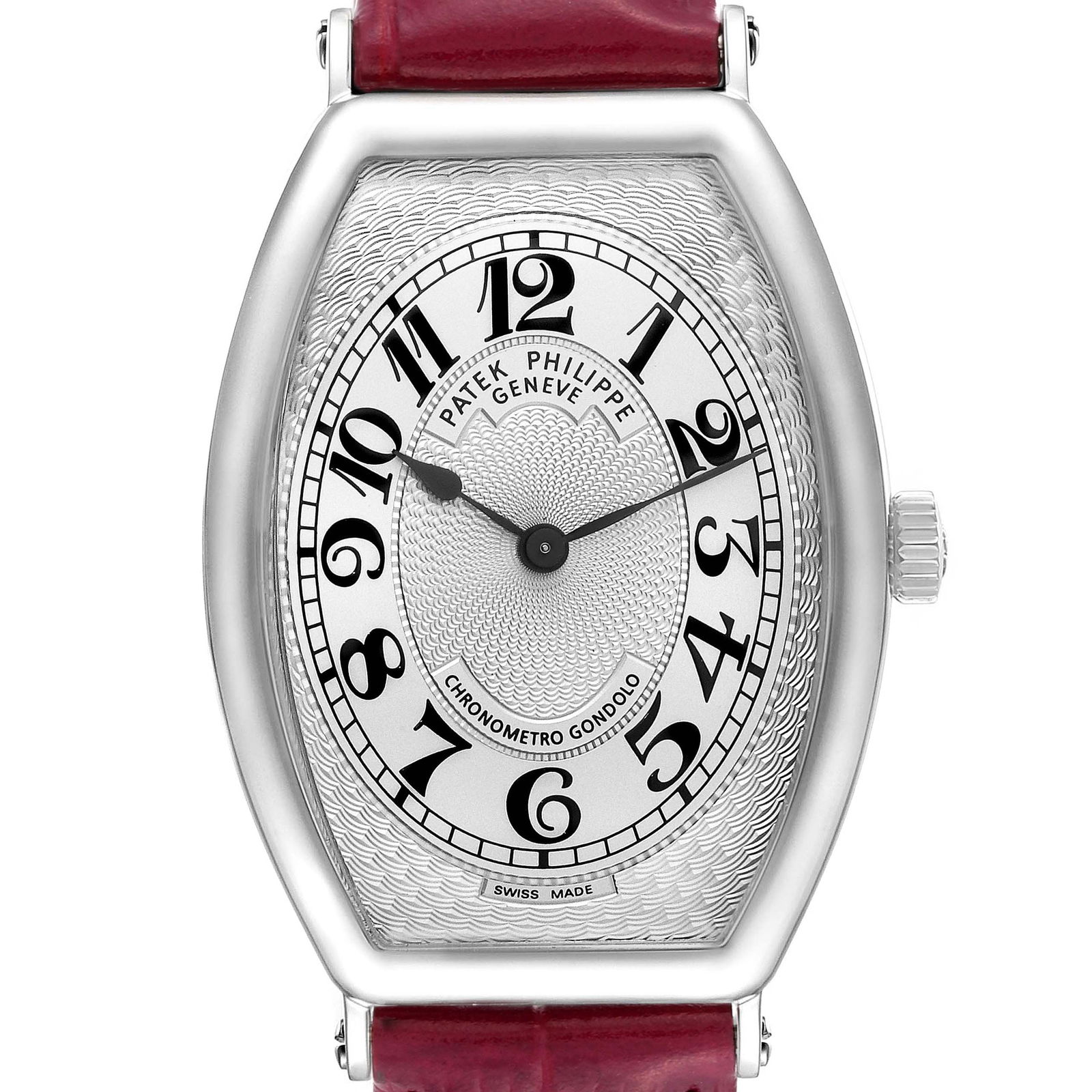 Patek Philippe Gondolo Silver Dial Platinum Mens: Patek Philippe Gondolo Silver Dial Platinum Mens Stock Number: RBJ56859 Brand: Patek Philippe Model Name: Patek Philippe Gondolo Silver Dial Platinum Mens Watch 5098 Model Number: 5098P Serial Number: