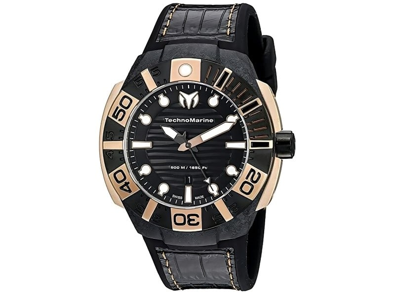 Technomarine mens Reef: Technomarine mens Reef Stainless steel case, Rubber strap, Black dial, Quartz movement, Scratch resistant sapphire, Water resistant up to 50 ATM - 500 meters - 1650 feet SKU no: RBJ514002-39B2A Brand: