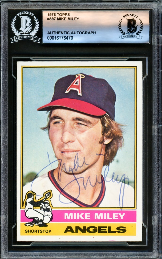 mike miley autographed 1976 topps card #387 california angels beckett #16176470: mike miley autographed 1976 topps card #387 california angels beckett #16176470 Mike Miley Autographed 1976 Topps Card #387 California Angels Beckett #16176470 SKU no: RBJ7533452099672