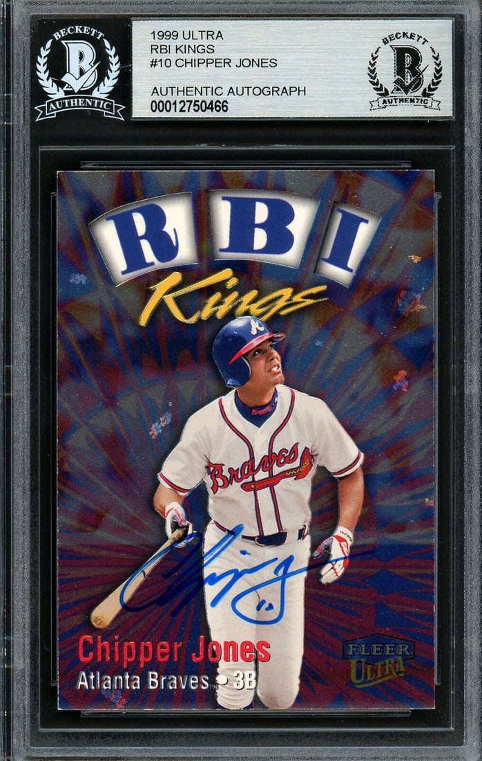 Chipper Jones Auto 1999 Fleer Ultra RBI Kings Card Braves Beckett 12750466: Chipper Jones Auto 1999 Fleer Ultra RBI Kings Card Braves Beckett 12750466 Chipper Jones Auto 1999 Fleer Ultra RBI Kings Card Braves Beckett 12750466 SKU no: RBJ7263795970136