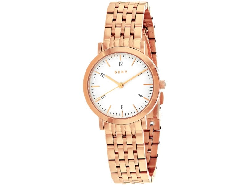 DKNY womens Minetta: DKNY womens Minetta Stainless steel case, Stainless steel bracelet, White dial, Quartz movement, Scratch resistant mineral, Water resistant up to 5 ATM - 50 meters - 165 feet SKU no: RBJNY2511-39B2A B