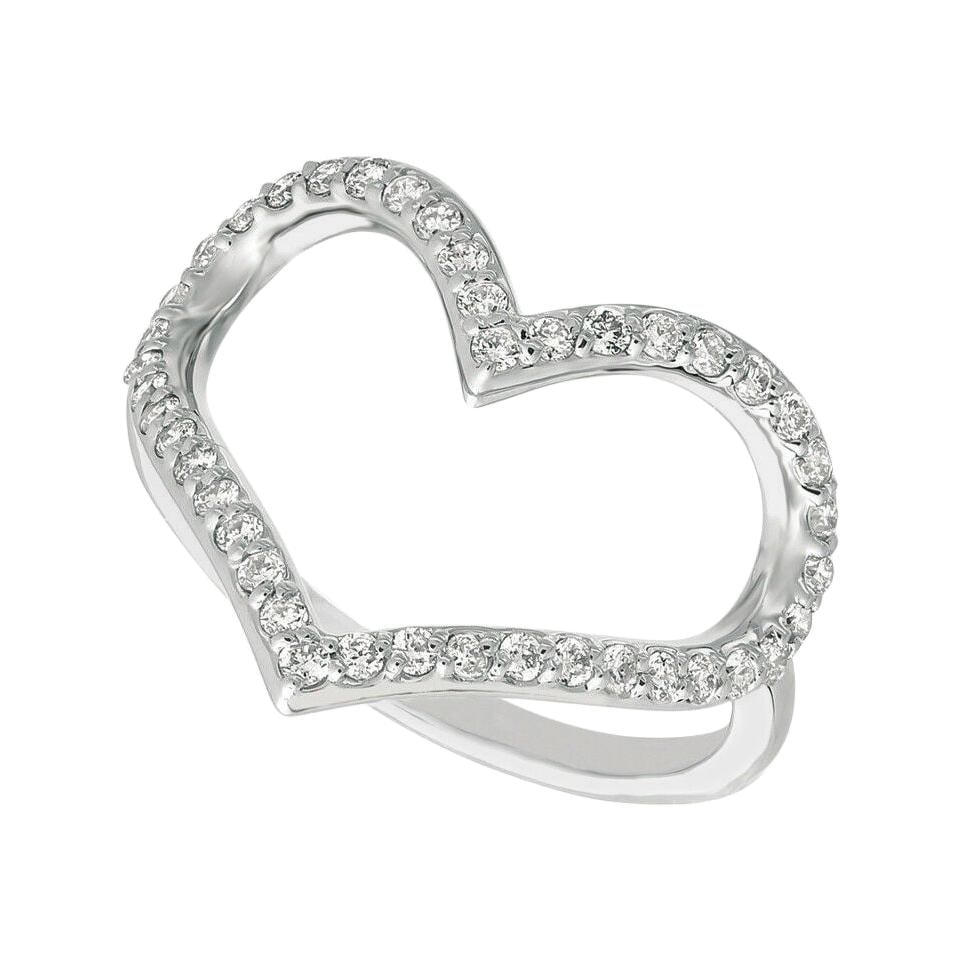 0.42 Carat Natural Diamond Heart Ring Band G SI 14 Karat White Gold: 0.42 Carat Natural Diamond Heart Ring Band G SI 14 Karat White Gold Metal: 14k Gold, White Gold Stone: Diamond Stone Cut: Round Cut Weight: 0.42 ct Style: Contemporary Place of Origin: United Stat