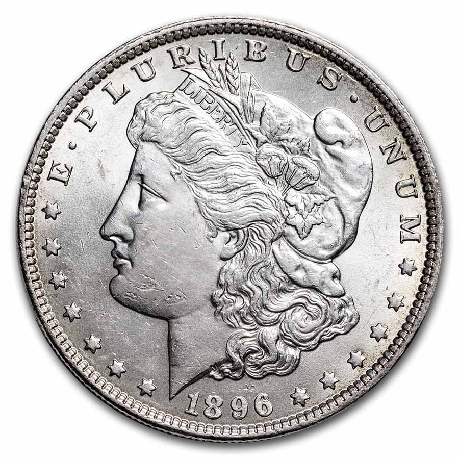 1896 Morgan Dollar AU: 1896 Morgan Dollar AU SKU no: RBJ9467 Year: 1896 Grade: Almost Unc Grade Service: None Denomination: $1.00 Mint Mark: P - Philadelphia (Not Shown) Metal Content: 0.7734 troy oz