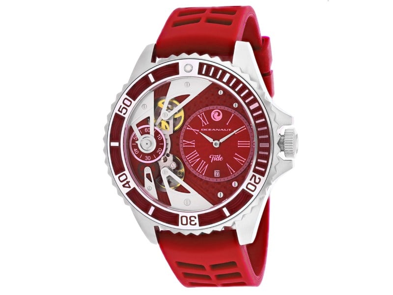 Oceanaut Mens Tide: Oceanaut Mens Tide Stainless steel case, Rubber strap, Red dial, Quartz movement, Scratch resistant mineral, Water resistant up to 10 ATM - 100 meters - 330 feet SKU no: RBJ OC0993-39B2A Brand: Oceana