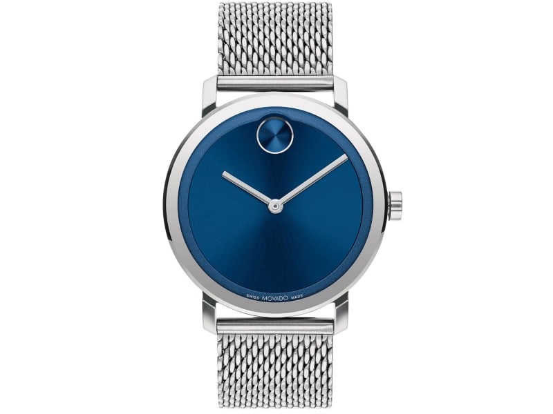 Movado Mens Bold Evolution: Movado Mens Bold Evolution Stainless steel case, Stainless steel bracelet, Blue dial, Quartzs movement, Scratch resistant sapphire, Water resistant up to 3 ATM - 30 meters - 100 feet SKU no: RBJ 36009
