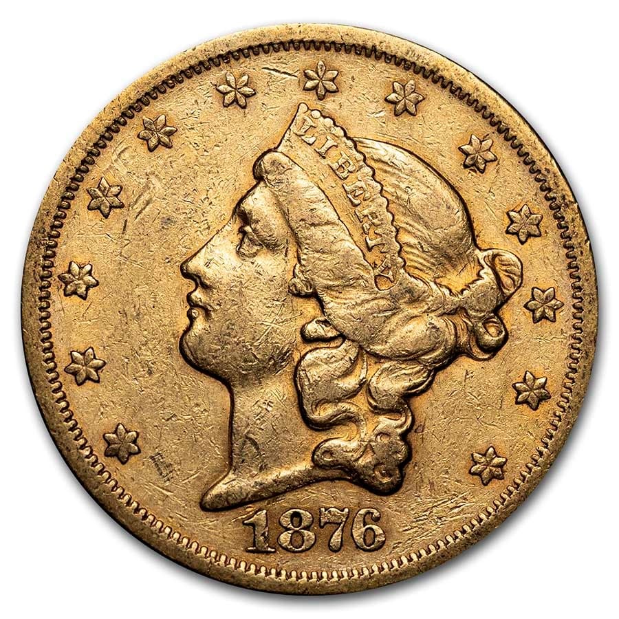 1876-S $20 Liberty Gold Double Eagle XF: 1876-S $20 Liberty Gold Double Eagle XF SKU no: RBJ 28166 Year: 1876 Grade: Extra Fine Grade Service: None Denomination: $20.00 Mint Mark: S - San Francisco Metal Content: 0.9675 troy oz