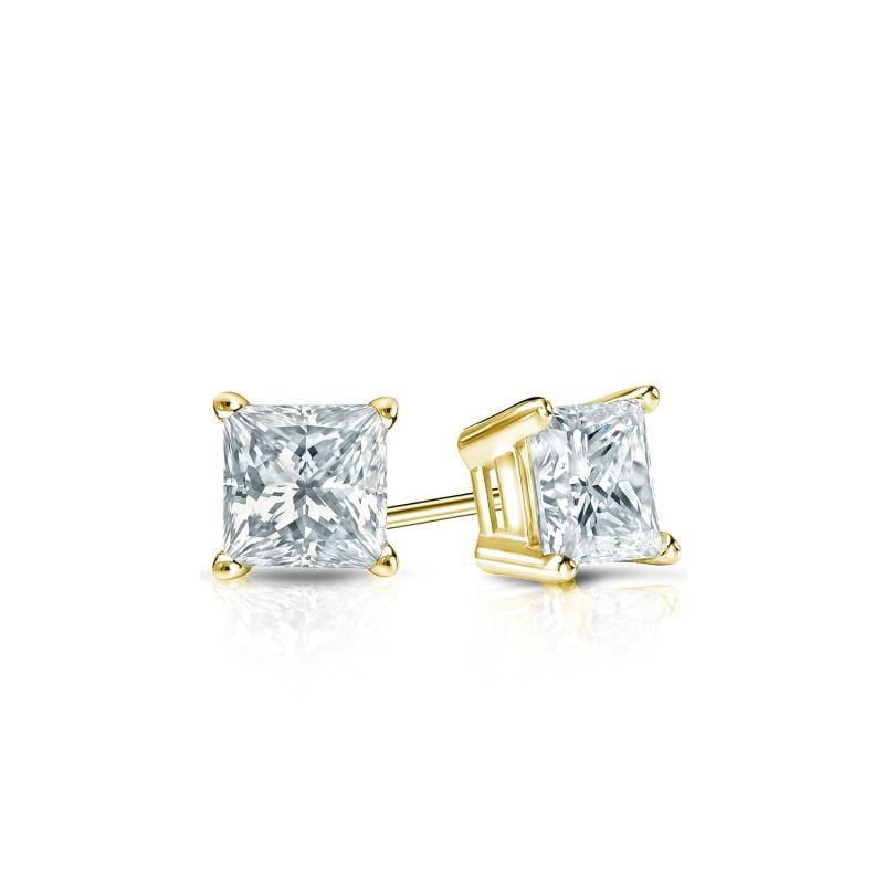 Natural 0.33 CTW Diamond Stud Earrings 18K Yellow Gold: Natural 0.33 CTW Diamond Stud Earrings 18K Yellow Gold Item No: PC033-CC12 Metal: 18K Yellow Gold Setting: 4-Prong Basket Backing: Push Back, Screw Back Origin: Handcrafted in the USA DI