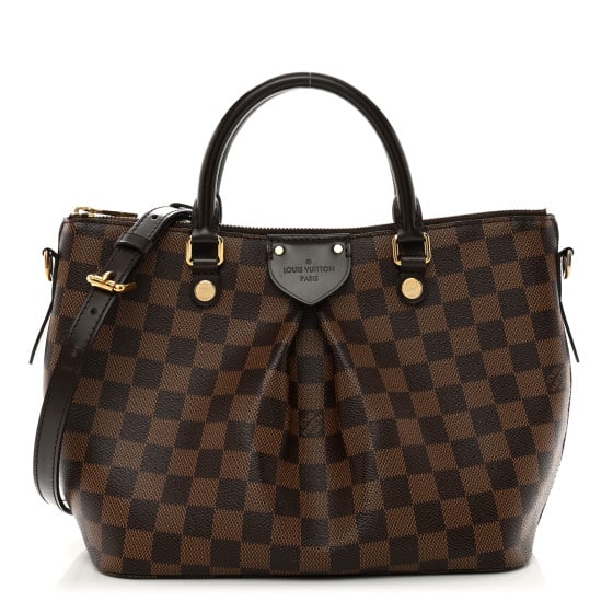 Louis Vuitton Damier Ebene Siena PM: Louis Vuitton Damier Ebene Siena PM SKU no: RBJ1404360 Brand: LOUIS VUITTON Condition: Very Good Condition Details: Exterior: Edge wear, faint corner wear, Handle: Edge wear, creases, wear at resin gl