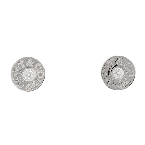 Tiffany 18K White Gold Diamond 1837 Circle Earrings: Tiffany 18K White Gold Diamond 1837 Circle Earrings SKU no: RBJ1376182 Brand: TIFFANY Condition: Very Good Condition Details: Other: Bent post(s), mismatched earring back(s), Hardware: Faint scratch(e