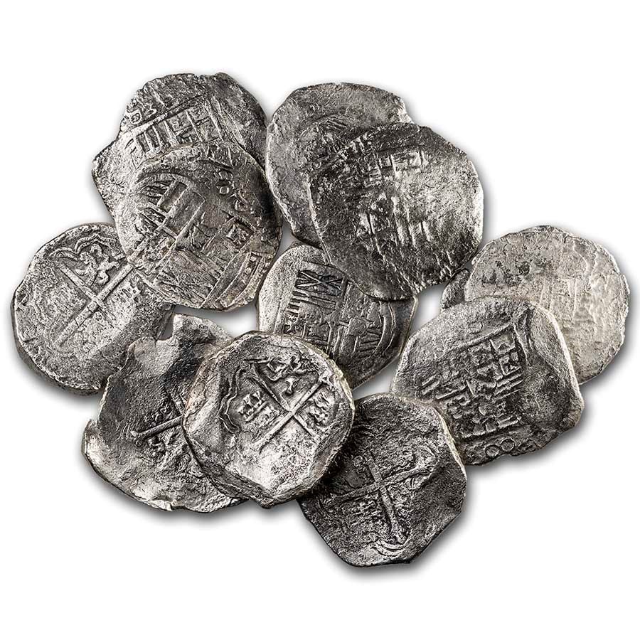 Spanish Empire Silver 8 Reales Cob (Shipwreck: Spanish Empire Silver 8 Reales Cob (Shipwreck SKU no: RBJ231670 Year: Varies Grade: Genuine Grade Service: None Denomination: 8 Reales Mint Mark: Varies Metal Content: 0.7853 troy oz