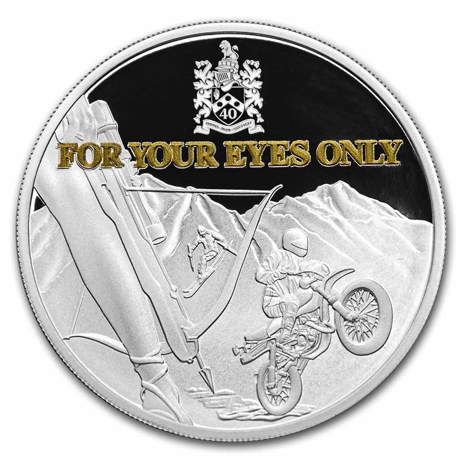 2021 TUV 1 oz Silver 007: Details: 2021 TUV 1 oz Silver 007 James Bond 40th Anniv For Your Eyes Only SKU no: RBJ238861 Year: 2021 Grade: None Grade Service: None Denomination: 1 Dollar Mint Mark: Perth Mint (Not Shown)