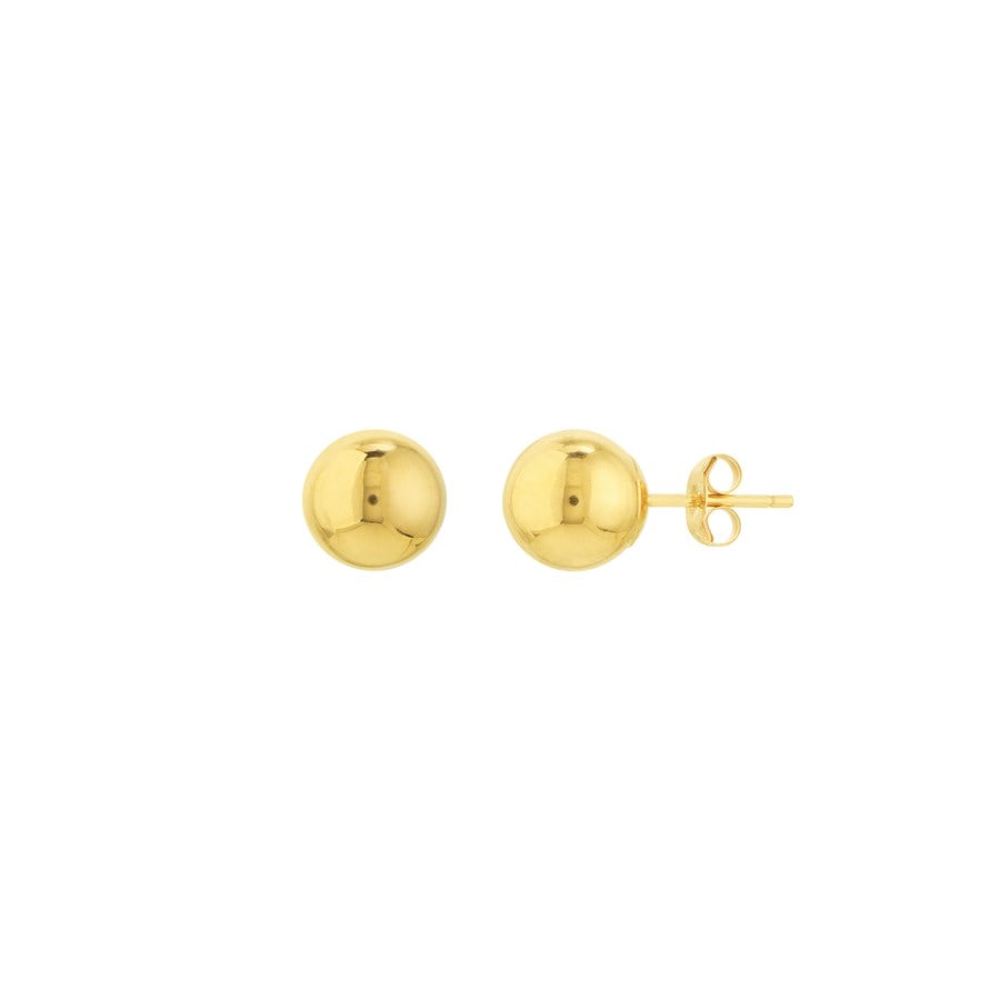 14K Yellow Gold 7 mm Ball Stud: 14K Yellow Gold 7 mm Ball Stud SKU no: RBJ242823 Purity: 14K Finish: Polished Earring Closure: Post & Nut Earring Type: Studs