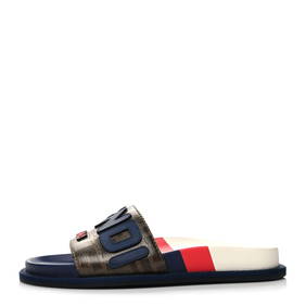 Fendi X FILA Glazed Fabric Calfskin FF 1974 Mania Slide Sandals Mogano Panna Blueberry Caipiroska 35 (1 of 9)