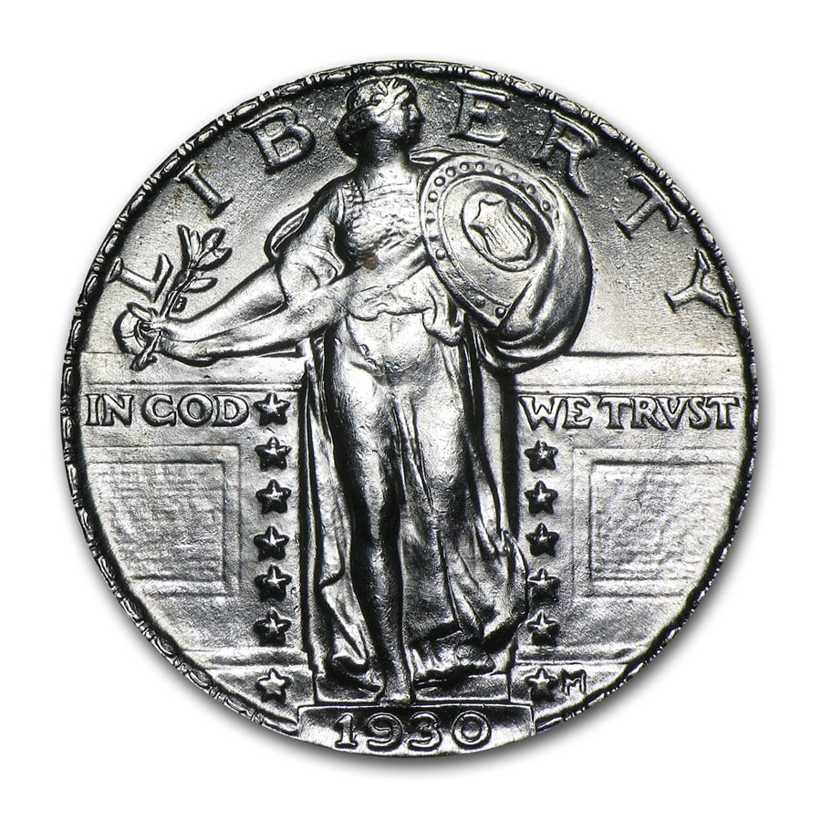 1930 Standing Liberty Quarter BU: 1930 Standing Liberty Quarter BU SKU no: RBJ84149 Year: 1930 Grade: Brilliant Unc Grade Service: None Denomination: 25 Cents Mint Mark: P - Philadelphia (Not Shown) Metal Content: 0.1788