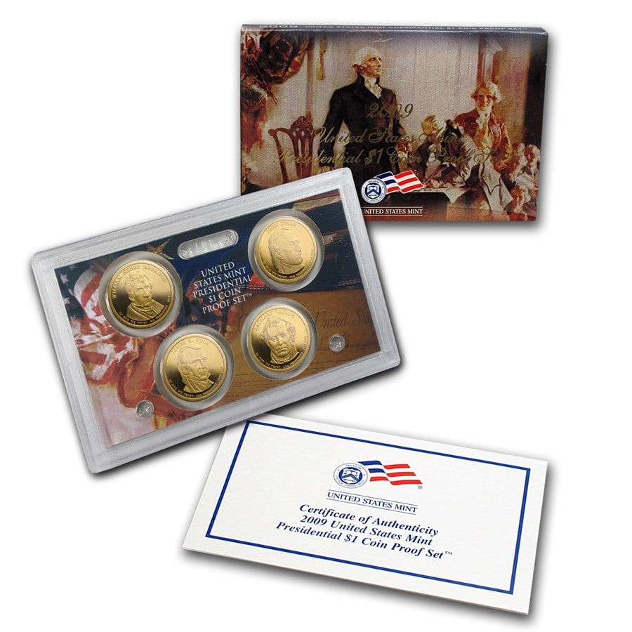 2009-S Presidential Dollar Proof Set: 2009-S Presidential Dollar Proof Set SKU no: RBJ51485 Year: 2009 Grade: Proof Grade Service: None Denomination: $1 Mint Mark: S - San Francisco Metal Content: 0 troy oz Purity: O