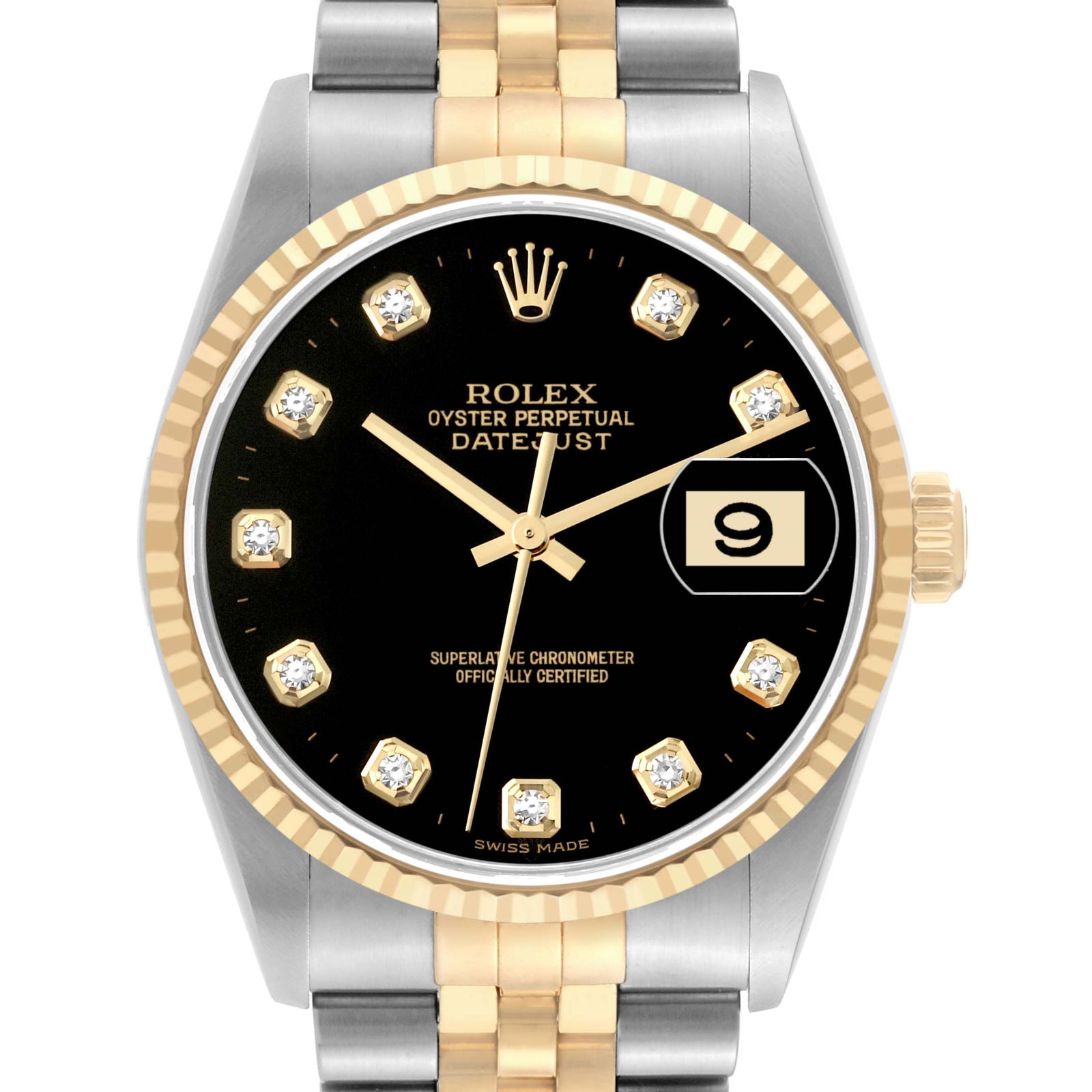 Rolex Datejust Diamond Dial Steel Yellow Gold Watch 16233 Unworn NOS: Rolex Datejust Diamond Dial Steel Yellow Gold Watch 16233 Unworn NOS SKU no: RBJ61327 Brand: Rolex Model Name: Rolex Datejust Diamond Dial Steel Yellow Gold Watch 16233 Unworn NOS Model Number: 16233