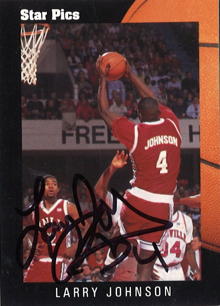 Larry Johnson UNLV Autographed 1991 Star Pics Trading Card (CX Auth): Larry Johnson UNLV Autographed 1991 Star Pics Trading Card (CX Auth) Larry Johnson UNLV Autographed 1991 Star Pics Trading Card . SKU no: RBJ7166115709016