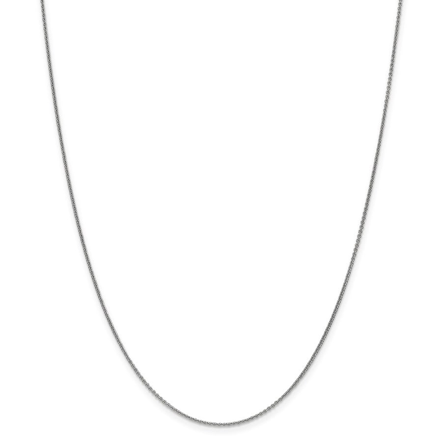 14k White Gold 1 mm Cable: 14k White Gold 1 mm Cable Chain - 30 in. SKU no: RBJ184111 Metal: Gold Purity: 14K Finish: Polished Length Of Item: 30 in Chain Type: Cable Chain Length: 30 in Chain Width: 1 mm