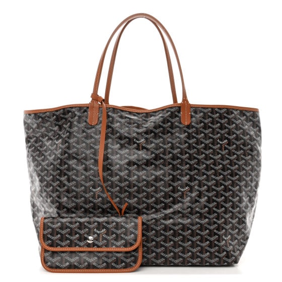 Goyard Goyardine Saint Louis GM: Goyard Goyardine Saint Louis GM Black Gold SKU no: RBJ1374051 Brand: GOYARD Condition: Excellent Condition Details: Exterior: Faint corner wear, Interior: Frayed stitch(es) Year: Unknown Base leng