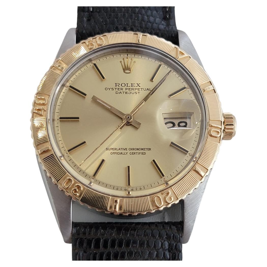Rolex Datejust 1625 Turn-O-Graph 18k: Rolex Datejust 1625 Turn-O-Graph 18k Brand: Rolex Case Material: 18k Gold Case Dimensions: Width: 1.42 in (36 mm) Style: Retro Place of Origin: Switzerland Period: 1970-1979 Date of Manuf