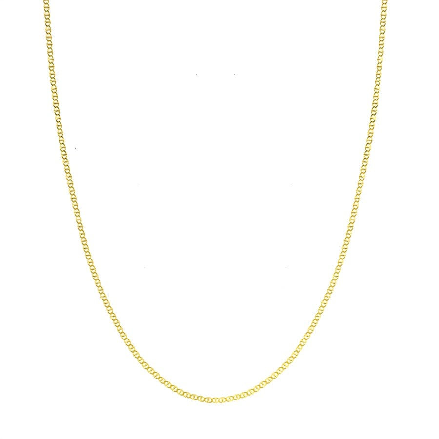 14K Yellow Gold 2.2 mm Mariner: 14K Yellow Gold 2.2 mm Mariner Chain w/ Lobster Clasp - 18 in. SKU no: RBJ240184 Metal: Gold Purity: 14K Finish: Polished Length Of Item: 18in Chain Type: Mariner Chain Width: 2.2mm <