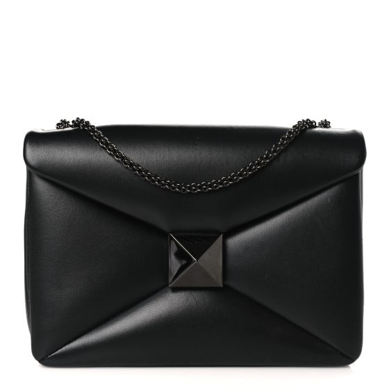 Valentino Garavani Nappa Tonal One: Valentino Garavani Nappa Tonal One Stud Chain Shoulder Bag Black SKU no: RBJ1269316 Brand: VALENTINO GARAVANI Condition: Excellent Condition Details: Interior: Creases, scuffs, marks, imprints, Exteri