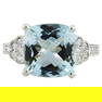 Aquamarine Diamond Ring 14K White Gold