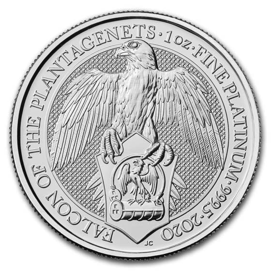 2020 Great Britain 1 oz: 2020 Great Britain 1 oz Platinum Queens Beasts The Falcon SKU no: RBJ197728 Year: 2020 Grade: Brilliant Unc Grade Service: None Denomination: 100 Mint Mark: Not Shown Metal Content: 1 tro