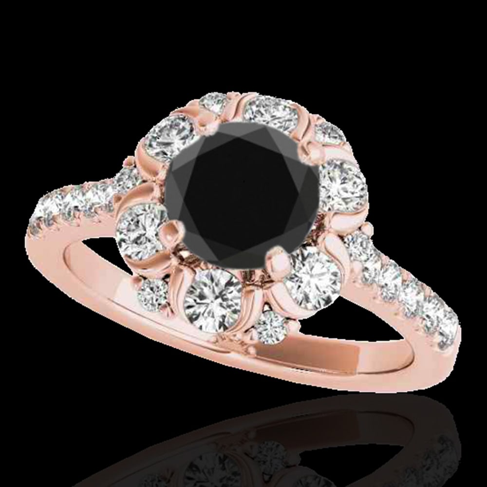 2.05 ctw Certified VS Black Diamond Solitaire Halo Ring 10k Rose Gold: 2.05 ctw Certified VS Black Diamond Solitaire Halo Ring 10k Rose Gold Item: Diamond Wedding Ring Total Gem weight: 2.05 carats Metal: Solid 10k Rose Gold Gold Product Weight: Approx. 5 grams Jewe