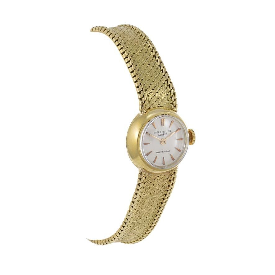 Patek Philippe 18K Yellow Gold: Patek Philippe 18K Yellow Gold Cocktail Watch for Albonico Biella Milan Brand: Patek Philippe Case Material: Yellow Gold Strap Material: Gold Case Shape: Round Movement: Manual Wind Case Diions: D