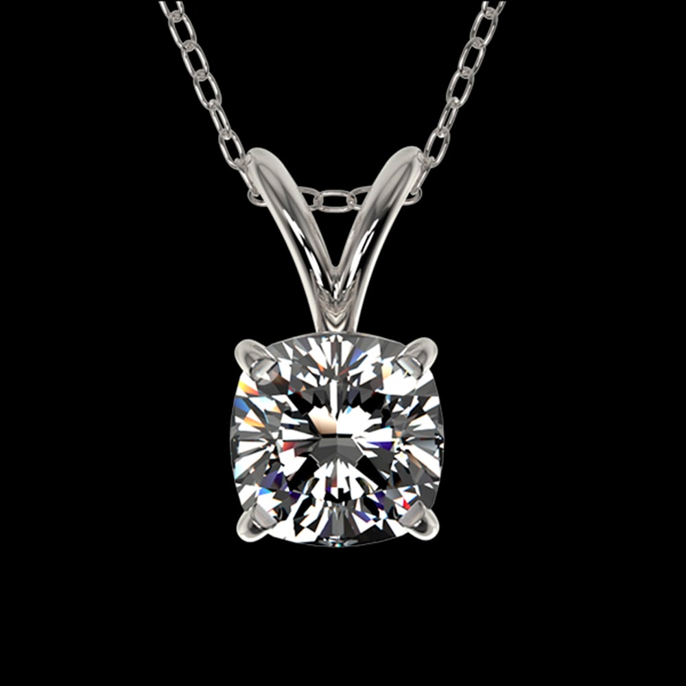 0.50 ctw Certified VS/SI Quality Cushion Diamond Necklace 10k White Gold: 0.50 ctw Certified VS/SI Quality Cushion Diamond Necklace 10k White Gold Item: Diamond Necklace Total Gem weight: 0.5 carats Metal: Solid 10k White Gold Gold Product Weight: Approx. 2.1 grams Jew