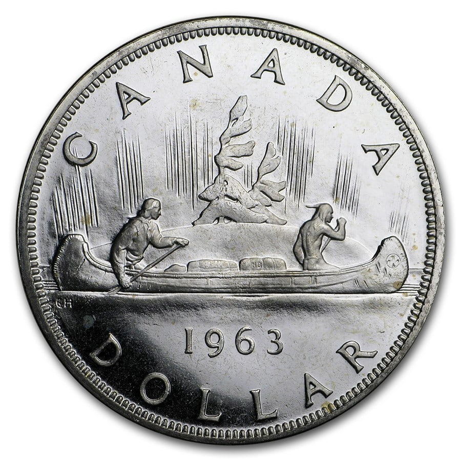 1963 Canada Silver Dollar BU/Prooflike: 1963 Canada Silver Dollar BU/Prooflike SKU n: RBJ177657 Year: 1963 Grade: BU &/or Proof Grade Service: None Denomination: $1.00 Mint Mark: RCM (Not Shown) Metal Content: 0.6 troy oz <