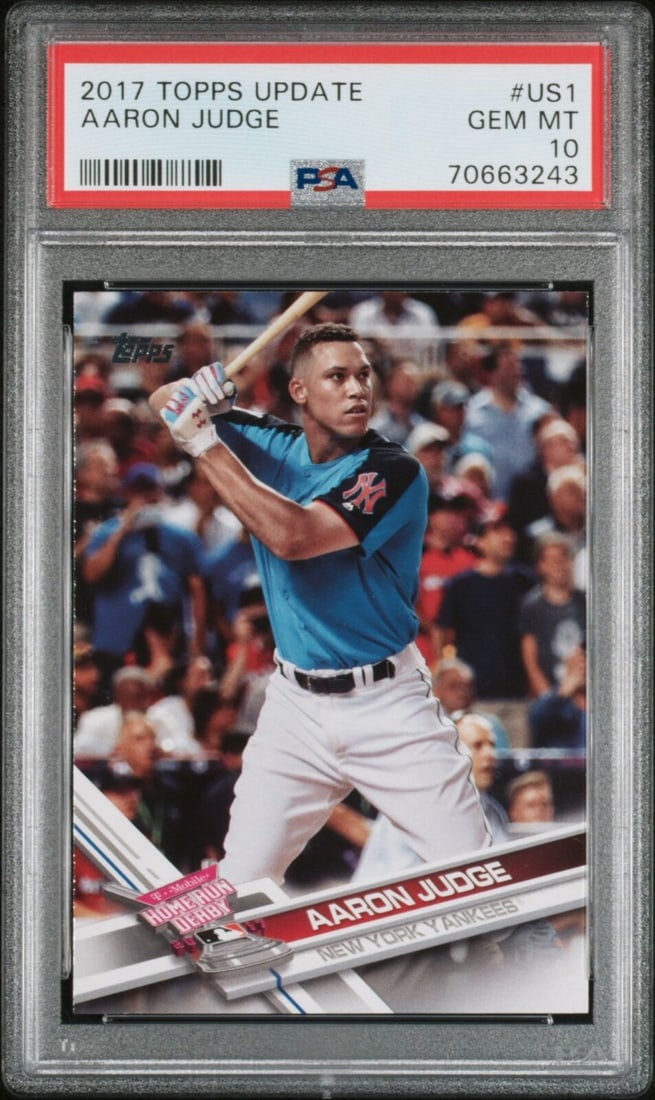 graded 2017 topps update aaron: graded 2017 topps update aaron judge #us1 rookie RC baseball card PSA 10 GEM Graded 2017 Topps Update Aaron Judge #US1 Rookie RC Baseball Card PSA 10 Gem SKU no: 7594033381464