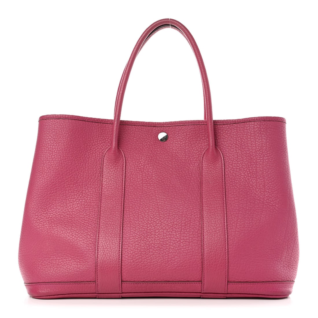 Hermes Fjord Garden Party 36: Hermes Fjord Garden Party 36 MM Tosca Item #: 1131490 Brand: HERMES Condition: Very Good Condition Details: Exterior: Corner wear, creases, scuffs, edge wear, Handle: Wear at resin glazing, structure