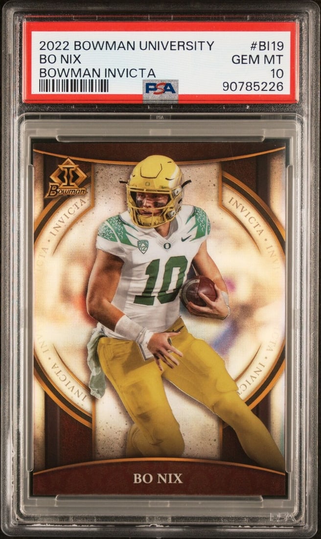 graded 2022 topps bowman u: graded 2022 topps bowman u bo nix #bi19 bowman invicta RC football card PSA 10 Graded 2022 Topps Bowman U Bo Nix #BI19 Bowman Invicta RC Football Card PSA 10 SKU no: 7935343886424