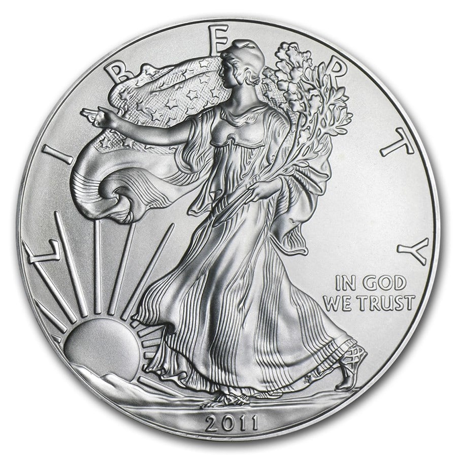 2011 1 oz American Silver: 2011 1 oz American Silver Eagle BU SKU n: RBJ59157 Year: 2011 Grade: Brilliant Unc Grade Service: None Denomination: $1.00 Dollar Mint Mark: W - West Point (Not Shown) Metal Content: 1 tr