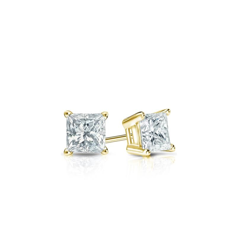 Natural 0.20 CTW Diamond Stud Earrings 14K Yellow Gold: Natural 0.20 CTW Diamond Stud Earrings 14K Yellow Gold Item No: PC020-EE12 Metal: 14k Yellow Gold Setting: 4-Prong Basket Backing: Push Back, Screw Back Origin: Handcrafted in the USA DIA