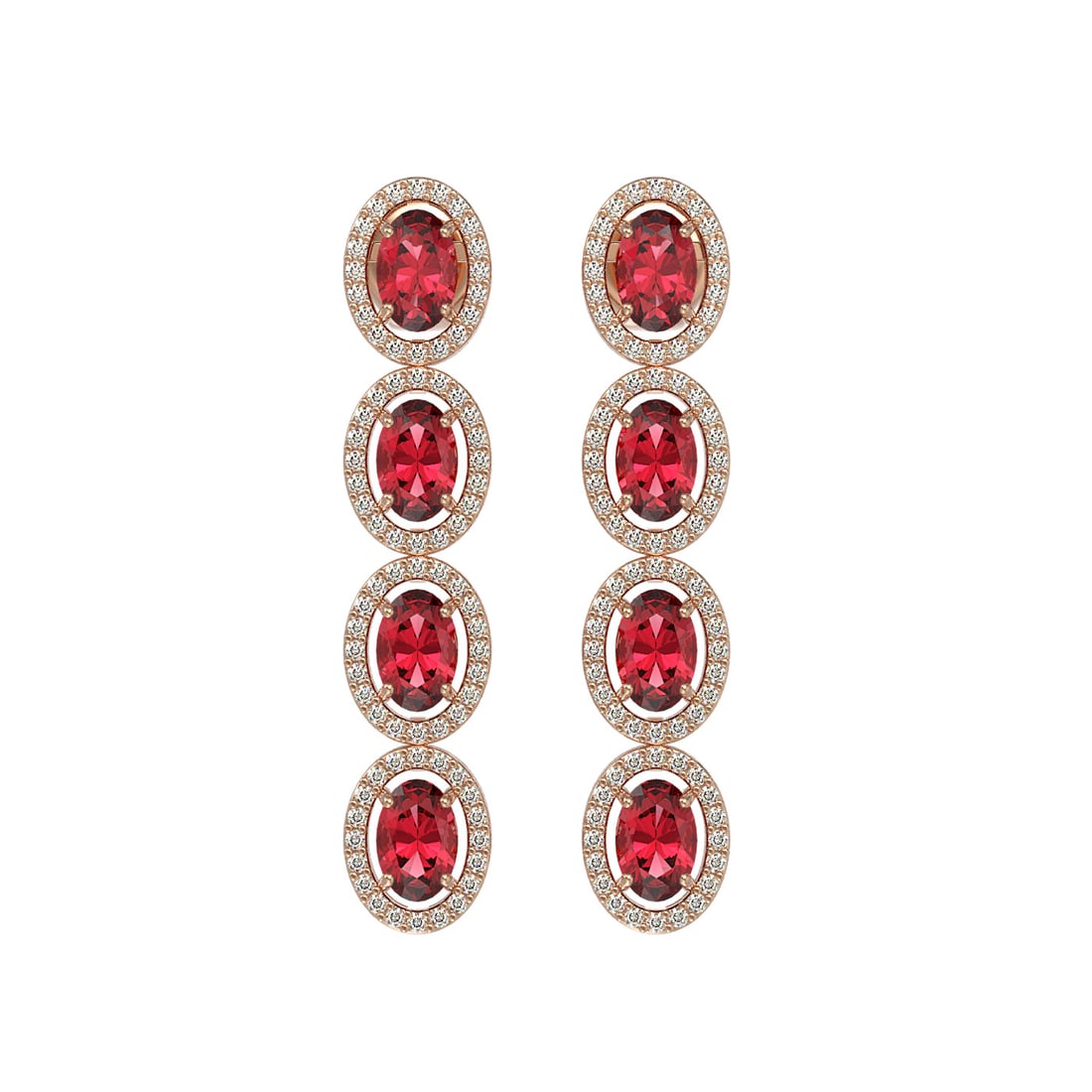 5.88 ctw Tourmaline & Diamond Micro Pave Halo Earrings 10k Rose Gold: 5.88 ctw Tourmaline & Diamond Micro Pave Halo Earrings 10k Rose Gold Item: Tourmaline Earring Total Gem weight: 5.88 carats Metal: Solid 10k Rose Gold Gold Product Weight: Approx. 6.5 grams Jewel