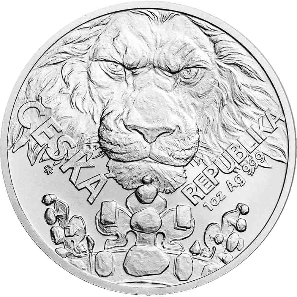 2023 1 oz Niue Czech: 2023 1 oz Niue Czech Lion Silver Coin (BU) SKU no: RBJ5199977 Year: 2023 Mint Mark: Not Shown Purity: .999 Manufacturer: Czech Mint Thickness: 4 mm Diameter: 37 mm Condition: Bri