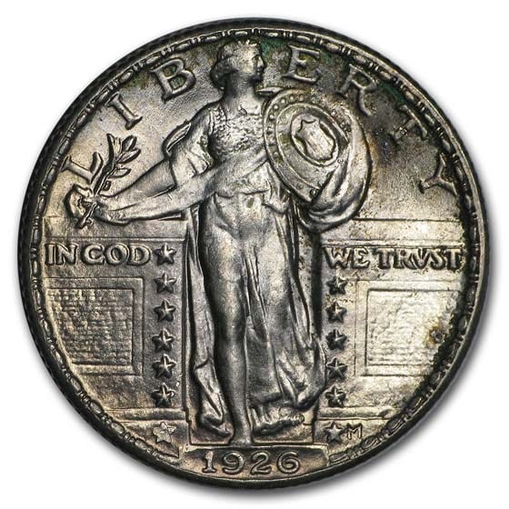 1926 Standing Liberty Quarter BU: 1926 Standing Liberty Quarter BU SKU no: RBJ187541 Year: 1926 Grade Service: None Denomination: $0.25 Metal Content: 0.1788 troy oz Purity: .900 Thickness: 1.75 mm Diameter: 24.3