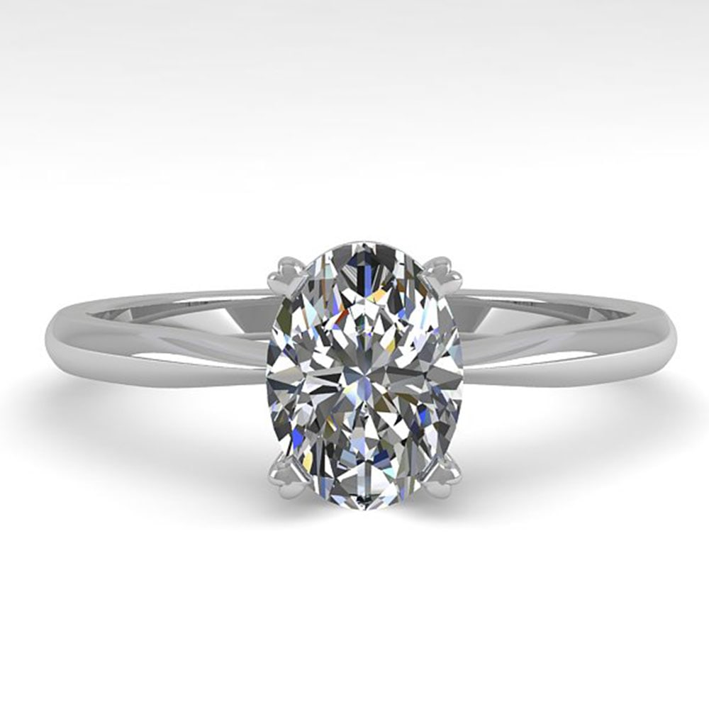 1 ctw Oval Cut VS/SI Diamond Engagment Designer Ring 18k White Gold: 1 ctw Oval Cut VS/SI Diamond Engagment Designer Ring 18k White Gold Item: Diamond Wedding Ring Total Gem weight: 1 carats Metal: Solid 18k White Gold Gold Product Weight: Approx. 3.5 grams Jewelr