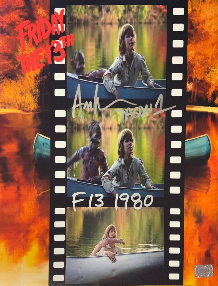Ari Lehman signed Friday the: Ari Lehman signed Friday the 13th Filmstrip Jason 11x14 Photo triple inscription Ari Lehman signed Friday the 13th Filmstrip Jason 11x14 Photo triple inscription SKU no: RBJ7263286853720