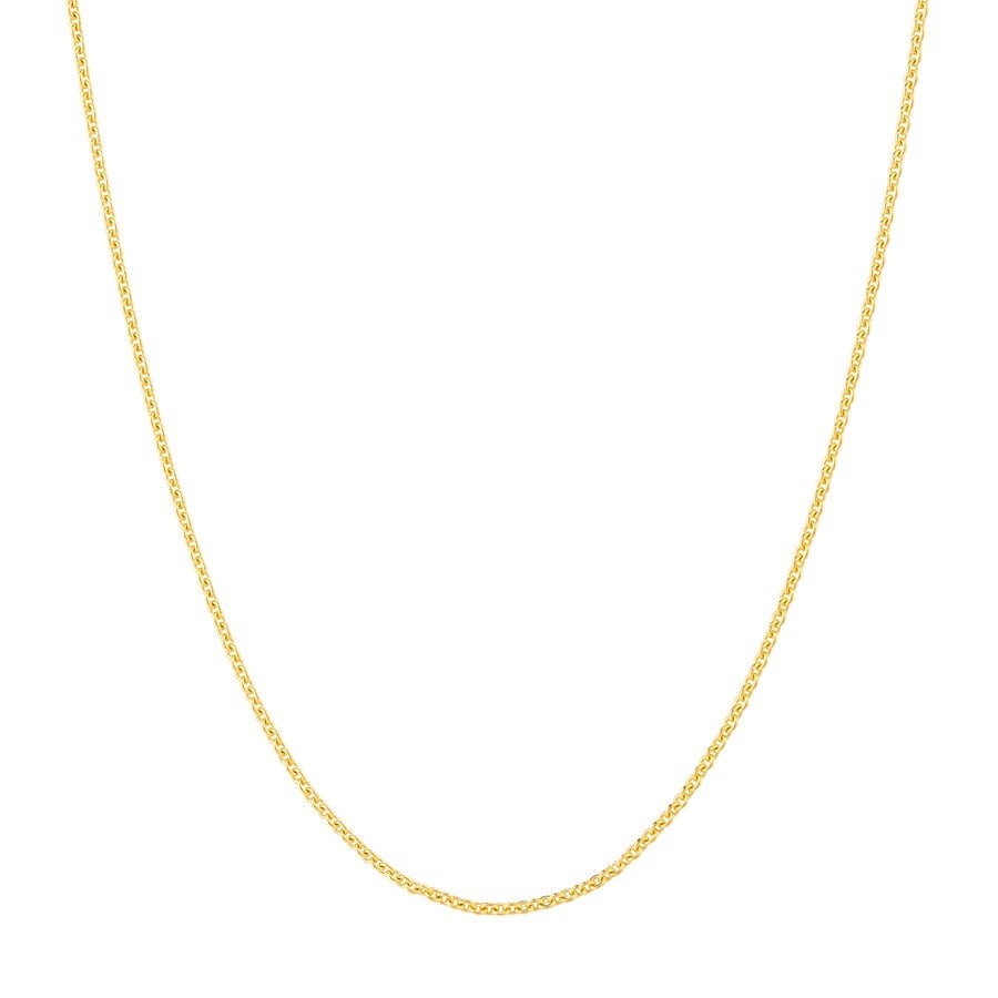 14K Yellow Gold .9mm Polished: 14K Yellow Gold .9mm Polished Cable Chain - 18 in. SKU no: RBJ242532 Purity: 14K Finish: Polished Length Of Item: 18in Clasp/Connector: Lobster