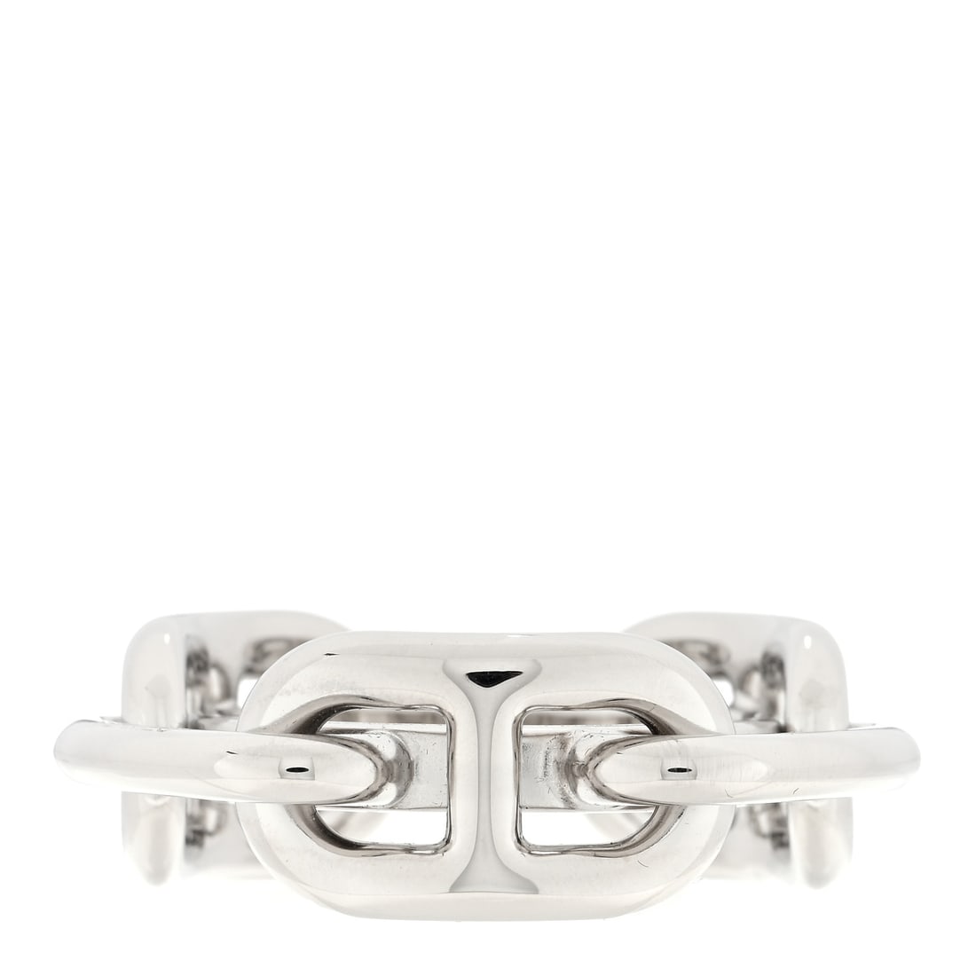 Palladium Regate Scarf Ring: Hermes Palladium Regate Scarf Ring Brand: HERMES Condition: Excellent Condition Details: Hardware: Faint scratch(es) Diameter: 1 in Width: 0.25 in , Box, Pouch Stone Notes: Due to grading