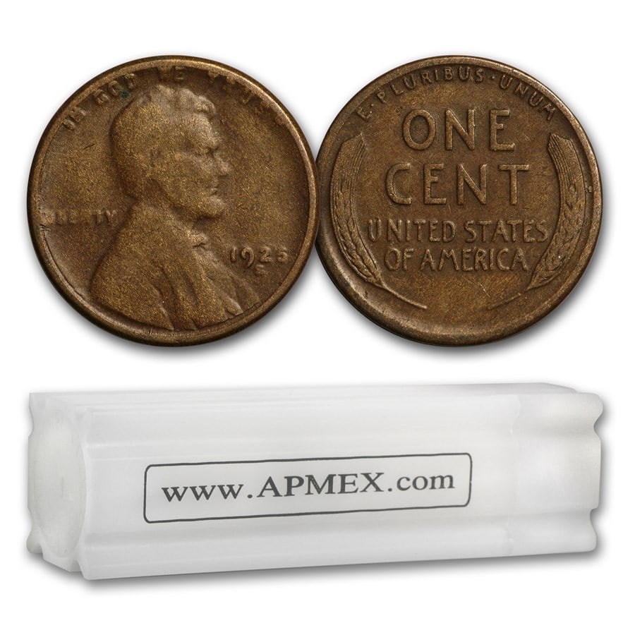 1920-1929 Wheat Cent 50-Coin Roll: 1920-1929 Wheat Cent 50-Coin Roll Avg Circ SKU no: RBJ150365 Year: Varies Grade: Average Circulated Grade Service: None Denomination: $0.01 Mint Mark: Varies Metal Content: 0 troy oz