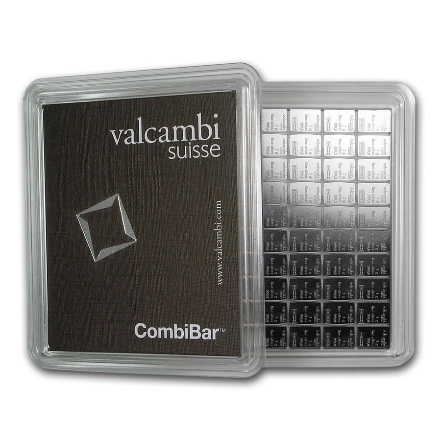 100x 1 gram Silver Bar: 100x 1 gram Silver Bar - Valcambi Silver CombiBar (w/Assay) SKU no: RBJ75737 Year: N/A Grade: None Grade Service: Assay Card Denomination: 1 gram Mint Mark: N/A - Not Available Metal Cont