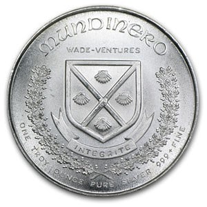 1 oz Silver Round -: 1 oz Silver Round - One Silver Mundinero SKU no: RBJ61195 Year: N/A Grade: None Grade Service: None Mint Mark: N/A - Not Available Metal Content: 1 troy oz Purity: .999 Thickness